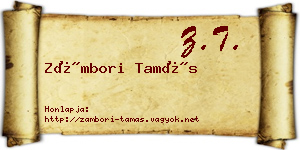 Zámbori Tamás névjegykártya